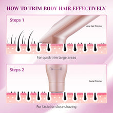 Load image into Gallery viewer, 3 in 1 Painless Women Electric Razors Bikini Trimmer Wet Dry Use for Ladies Pubic Hair Detachable Head Electric Shaver
