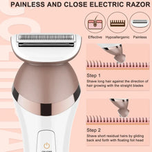 Load image into Gallery viewer, 6in1 Set Electric Epilator Women Female Shaver Leg Body Hair Removal Face Lady Razor Bikini Trimmer Facial Hair Remover Wet&amp;Dry