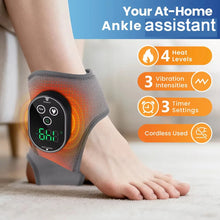 Load image into Gallery viewer, Electric Ankle Massager with Heat 3 Massage Modes 4 Heat Levels Cordless Use for Men Women Sports Recovery Outdoor Use