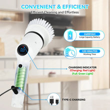 Load image into Gallery viewer, 9 in 1 Electric Cleaning Brush LCD Digital Display Multi-Purpose Retractable Cleaning Brush for Kitchen Bathroom Windows