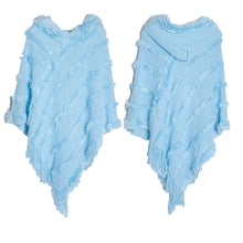 Load image into Gallery viewer, Women Winter Knit Hooded Poncho Cape Lady Spring Fringed Shawl Wrap Sweater Pullover Vintage Chic Tassels Cloak Capes