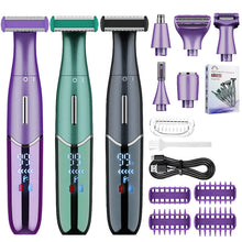Load image into Gallery viewer, 6-in-1 Women's Electric Shaver Replaceable Heads for Whole Body Private Epilator Shaving Razor Nose Hair Trimmer