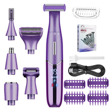 Load image into Gallery viewer, 6-in-1 Women's Electric Shaver Replaceable Heads for Whole Body Private Epilator Shaving Razor Nose Hair Trimmer