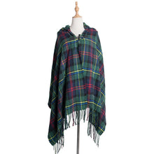 Load image into Gallery viewer, Hooded Open Stitch Loose Coat Big Hat Capes Women Winter Thick Outwear Tibet Classic Printed Tassel Fringe Cloak