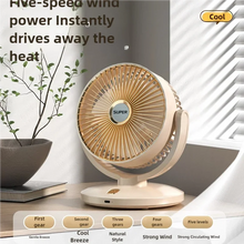 Load image into Gallery viewer, Portable 5-speed Electric Fan 90° USB Adjustable Cooling Fan Silent Adjustable Ultra Silent For Home, Desk and Office