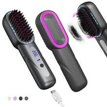 Load image into Gallery viewer, New Wireless Hair Straightener Shrink Design Type-C Straight Hair Comb 4 Temp Settings LCD Display Straightening Comb