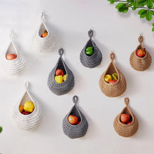 Load image into Gallery viewer, Wall Hanging Fruit Baskets For Kitchen 3 Pack Woven Produce Holder Vegetable Hanging Basket