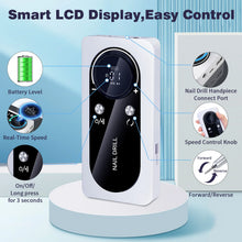 Load image into Gallery viewer, 45000RPM Nail Drill Machine Kit Rechargeable Nail Sander Machine With Pause Mode Professional Electric Nail File for Manicure