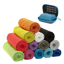 Load image into Gallery viewer, Quick Drying Cooling Towel Soft Breathable Chilly Sweat Absorption Cold Towel with Storage Box Sports Running Yoga Gym Club
