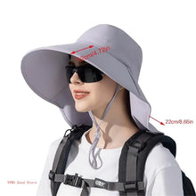 Load image into Gallery viewer, Hat With Neck Flap Hiking With Ponytail Hole Fishing Bucket Available in 7 Colors Sun Protection Dirt Resistant