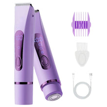Load image into Gallery viewer, 2-in-1 Women’s Bikini Trimmer, Upgraded High-Power Bikini Shaver, Rechargeable Cordless Electric Shaver &amp; Hair Removal with 0.5m