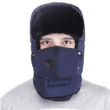 Load image into Gallery viewer, Fashion Trooper Hat Unisex Winter Trapper Cap Ear Flap Hat With Mouth Cover Fur Snow Caps Warm Flaps Ski Hat New Bomber Hats