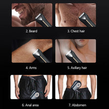 Load image into Gallery viewer, Men's Electric Groin Hair Trimmer Pubic Hair Trimmer Body Grooming Clipper for Men Bikini Epilator Rechargeable Shaver Razor