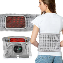 Load image into Gallery viewer, Electric Waist Massager Infrared Heated Lumbar Pad Adjustable Temperature Hot Compress Vibration Waist Massage Belt Back Support