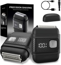 Load image into Gallery viewer, Electric Foil Shavers for Men Mini Electric Razor for Beard/Face with 3 Floating Blades LED Display Cordless Face Shaver