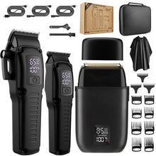 Load image into Gallery viewer, Men's Cordless Professional Hair Clipper Carving Electric Pusher Reciprocating Blade Shaver Deep Cleaning and Care Set