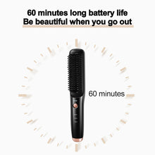 Load image into Gallery viewer, Wireless Hair Straightening Brush USB Charging Hot Comb Iron 3 Temperature Settings Electric Anti-ironing Comb