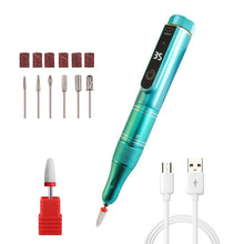 Load image into Gallery viewer, 35000RPM Rechargeable Nail Drill Machine Electric Nail File Portable Nail Polisher with 6 Bits and LED Display New Design