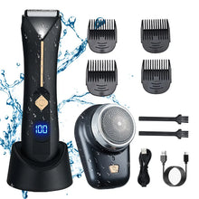 Load image into Gallery viewer, Men's Electric Groin Hair Trimmer Pubic Hair Trimmer Body Grooming Clipper for Men Bikini Epilator Rechargeable Shaver Razor
