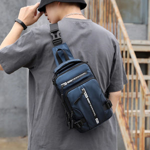 Men Sling Backpack Cross body Shoulder Chest Bag with USB Charging Port Travel Waterproof Nylon Male Multipurpose Messenger Bags