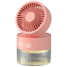 Load image into Gallery viewer, Spray Cooling Fan USB Mini Fan Desktop Turbine Foldable Cold Air Humidification Spray Fan Multifunctional Night Light