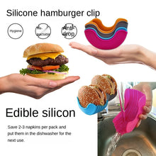 Load image into Gallery viewer, Adjustable 4Pcs Silicond Retractable Burger Fixed Box Hamburger Holder For 4 Inch Burger Buddy Reusable Clip Rack