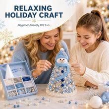 Load image into Gallery viewer, DIY Beaded Christmas Tree Craft Kit Crystal Bead Mini Tree with Angel Topper, Handmade Holiday Tabletop Decor for Home Christmas