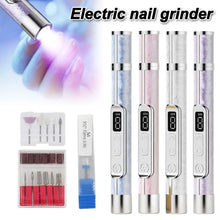 Load image into Gallery viewer, Gifts Rechargeable Manicure and Pedicure Machine Portable 2-in-1 Nail Polisher with Lamp LCD Display Nail Drill
