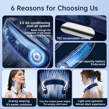 Load image into Gallery viewer, 10000mAh Portable Neck Fan Mini Bladeless Silent Neckband Fan USB Rechargeable 3 Speeds Mute Wireless Electric Neck Cooler Fans