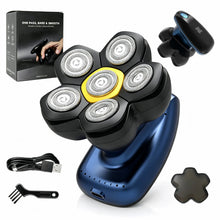 Load image into Gallery viewer, Electric Head Shaver 6D Floating Cutter Heads Men Beard Trimmer USB Charging Rechargeable Bald Electric Razor Grooming Kit