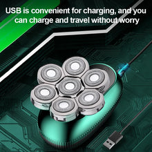 Load image into Gallery viewer, 6 in 1 7D Floating Cutter Beard Electric Head Shaver for Bald Men USB Wireless Charging Trimmer Clipper
