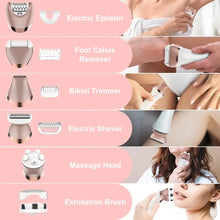 Load image into Gallery viewer, 6in1 Set Electric Epilator Women Female Shaver Leg Body Hair Removal Face Lady Razor Bikini Trimmer Facial Hair Remover Wet&amp;Dry