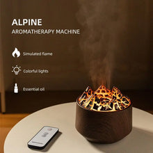 Load image into Gallery viewer, New Volcanic Crack Aromatherapy Wood Grain Humidifier Home Office Desktop Colorful Lights Flame Humidifier Aromatherapy Machine