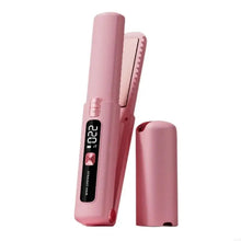 Load image into Gallery viewer, 2 In 1 Hair Straightener And Curler Wireless Charging Ionic Frizz Control LCD Digital Display Lightweight Portable ABS