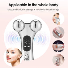 Load image into Gallery viewer, 4D Roller Electric Micro-current Facial Lifting Massager LED Display Beauty Devices Skin Tighten V-Face Double Chin Remover