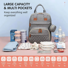 Load image into Gallery viewer, USB Mummy Bag Diaper Bag Baby Care Large Capacity Mom Backpack Mummy Maternity Wet Bag Waterproof Baby Pregnant Bag Nappy Bag