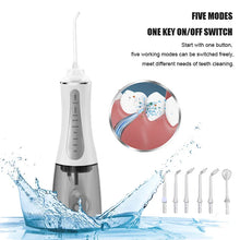 Load image into Gallery viewer, Dental Water Flosser Oral Irrigator with Storage Holder Portable Teeth Cleaning Jet Toothpick Mouth Washing Machine 6 Jet 350ml