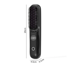 Load image into Gallery viewer, Cordless Heated Hot Brush 3 Temp Settings 160-200°C Heat Brush LCD Display Electric Hot Comb For Smooth
