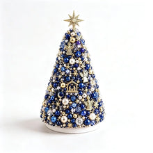 Load image into Gallery viewer, DIY Beaded Christmas Tree Craft Kit Crystal Bead Mini Tree with Angel Topper, Handmade Holiday Tabletop Decor for Home Christmas