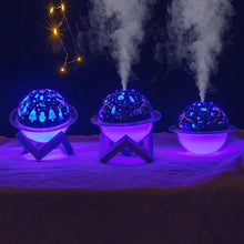 Load image into Gallery viewer, Desktop Air Humidifier High Fog Volume USB Ultrasonic Mist Atomizer Ocean/Christmas/Starry Sky Theme Best Gifts Mute Humidifier