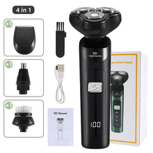Load image into Gallery viewer, 3D 4 in 1 Electric Shaver For Men Multi-Function Electric Shaver Razor USB Car Rechargeable Whole Body Washable Shavers