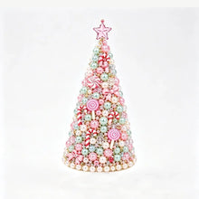 Load image into Gallery viewer, DIY Beaded Christmas Tree Craft Kit Crystal Bead Mini Tree with Angel Topper, Handmade Holiday Tabletop Decor for Home Christmas