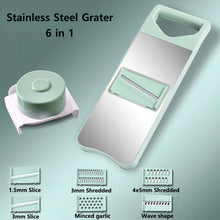 Load image into Gallery viewer, 6 in 1 Stainless Steel Multifunctional Safe Fruit Vegetable Slicer Cutter Shredders Carrot Grater Potato Peeler Chopper Kitchen
