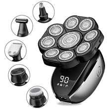 Load image into Gallery viewer, 6In1 Men's Bald Head Electric Shaver 9 Blades Floating Heads Beard Nose Ear Hair Trimmer Clipper Facial Brush Rechargeable Razor