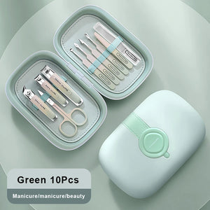 10Pcs Nail Clipper Set Beautifully Packaged Travel Kit Nail Clipper Set Portable Complete Second Opening Nail Art