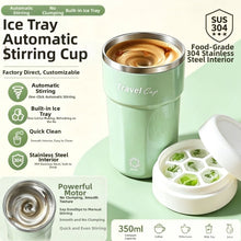 Load image into Gallery viewer, USB Rechargeable Self Stirring Coffee Mug with Ice Tray Portable Magnetic Mixing Cup Leak-proof Stainless Steel