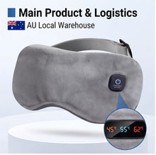 Load image into Gallery viewer, 3 Heat Settings Heated Eye Mask, Rechargeable Warm Compress Sleep Mask with Removable Washable Cover, Cordless Travel Eye Care