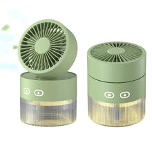 Load image into Gallery viewer, Spray Cooling Fan USB Mini Fan Desktop Turbine Foldable Cold Air Humidification Spray Fan Multifunctional Night Light