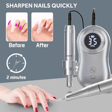Load image into Gallery viewer, 35000 RPM Electric Nail Polish Drill Mini 2 in 1 Electric Nail File With LCD Display USB Charge Professional Tool