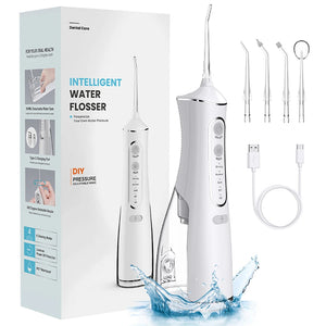 DIY PSI Dental Water Jet Pick Flossser Thread Oral Irrigator for Teeth Cleaning 300ml 4 Modes Portable Powerful Mouth Washing